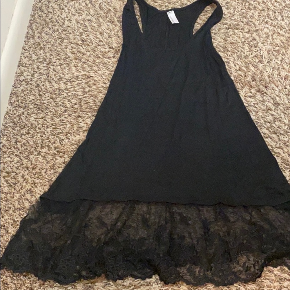 Black lace bottom tank
